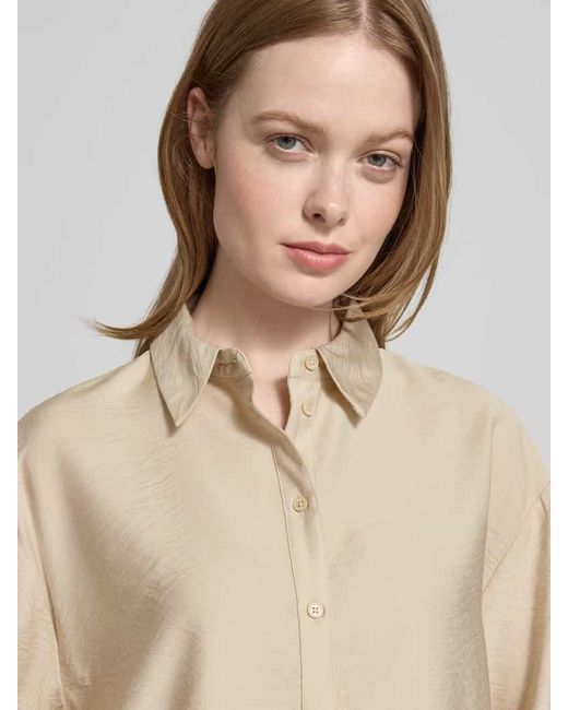 MSCH Copenhagen Natural Relaxed Fit Bluse in Crinkle-Optik Modell 'Nyla Amabella'