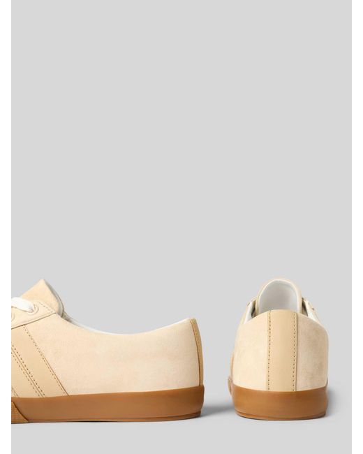 Ralph Lauren Sneakers Van Leer Met Labelapplicatie, Model 'Janson Ii' in het Natural