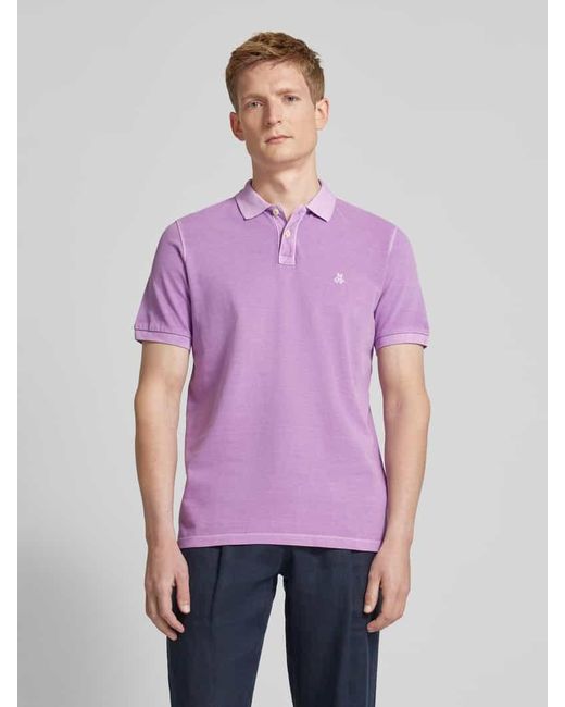 Marc O' Polo Regular Fit Poloshirt mit Label-Stitching in Purple für Herren