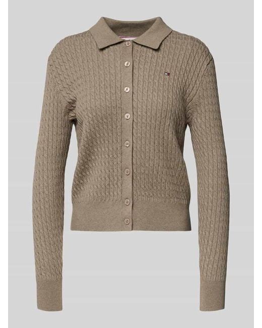 Tommy Hilfiger Natural Regular Fit Strickjacke aus Baumwoll-Mix
