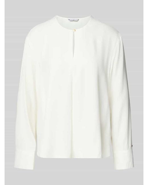 Tommy Hilfiger White Relaxed Fit Langarmbluse aus reiner Viskose