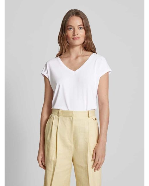Vero Moda White T-Shirt mit V-Ausschnitt Modell 'FILLI'