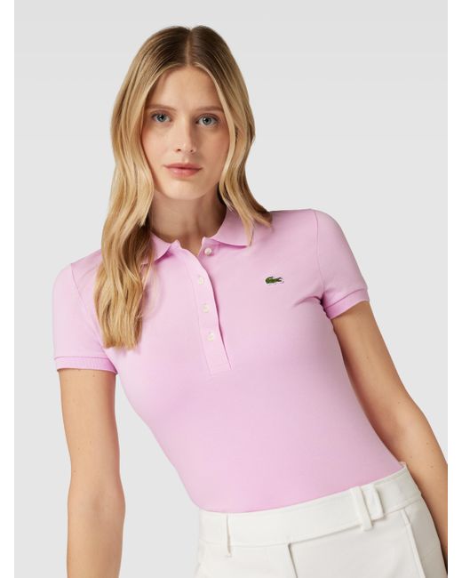 Lacoste Sport Poloshirt in unifarbenem Design in Pink | Lyst DE