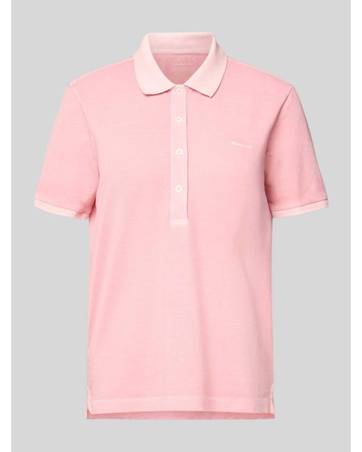Gant Poloshirt Met Korte Knoopsluiting in het Pink
