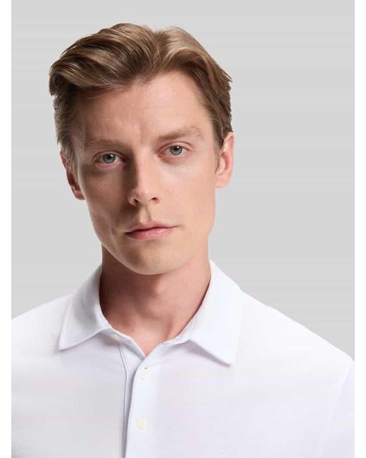 Boss Regular Fit Poloshirt aus Baumwolle-Seiden-Mix Modell 'PARRIS' - BECKHAM x in White für Herren