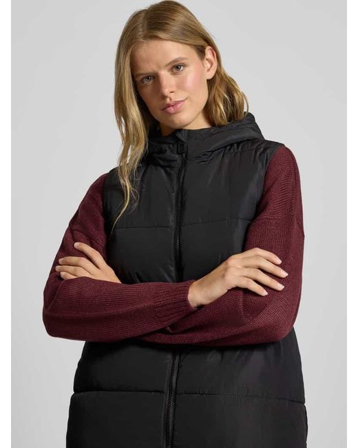 ONLY Black Regular Fit Steppweste mit Kapuze Modell 'ALINA'