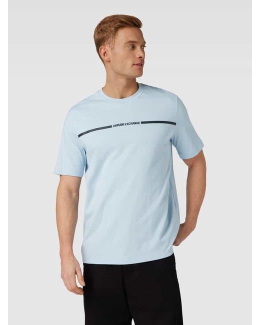 Armani Exchange T-Shirt mit Rundhalsausschnitt in Blue für Herren