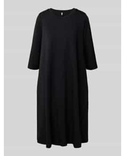 Soya Concept Knielange Jurk Met Ronde Hals, Model 'Banu' in het Black