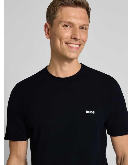 Boss T-Shirt mit Label-Print in Black für Herren