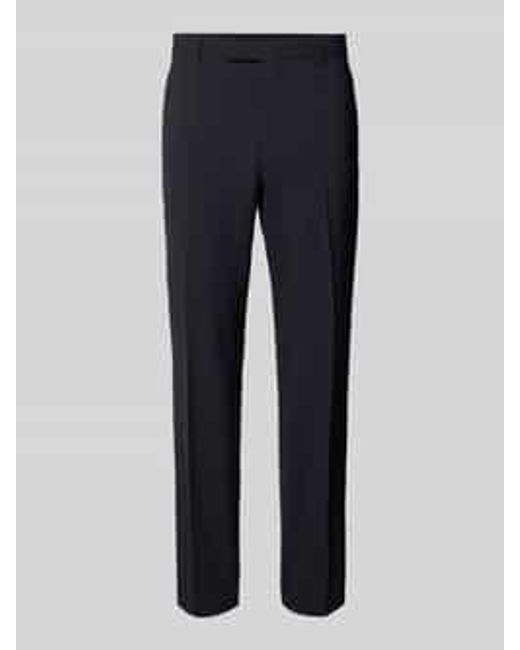 Boss Regular Fit Pantalon Van Scheerwolmix, Model 'H-Leon-Mm-C-Nf' in het Blue voor heren