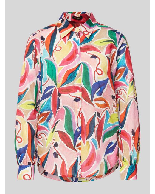 MORE&MORE Regular Fit Blouse Met Doorknoopsluiting in het Red
