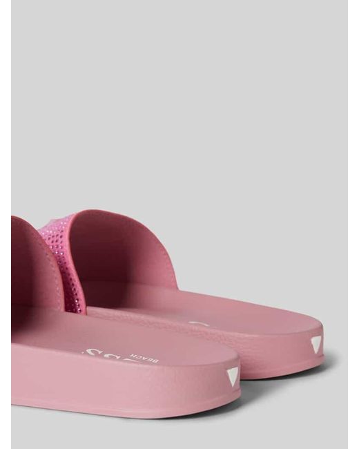 Guess Pink Slides mit Paillettenbesatz
