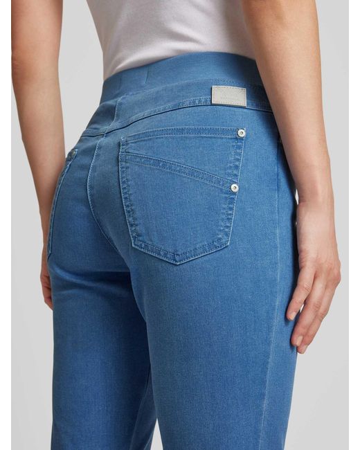 RAPHAELA by BRAX Blue Slim Fit Jeans mit verkürztem Schnitt Modell 'Pamina'