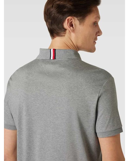 Tommy Hilfiger Regular Fit Poloshirt mit Label-Stitching in Gray für Herren