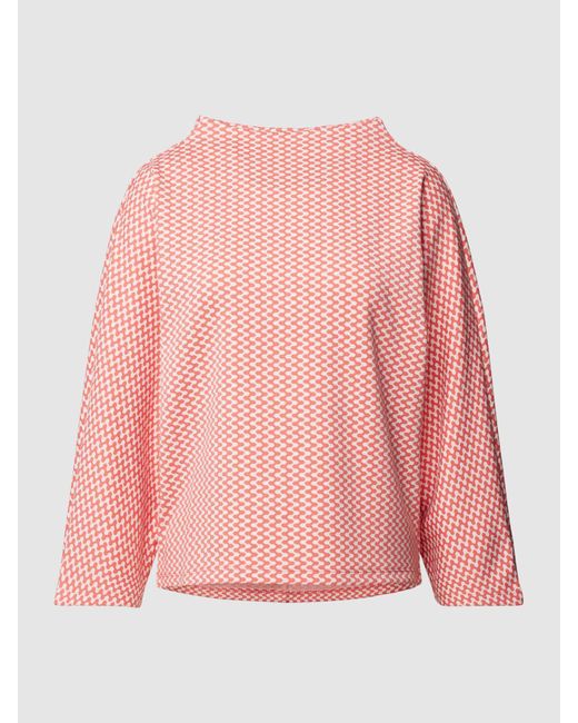 Opus Pink Sweatshirt mit Allover-Muster Modell 'Gillu'