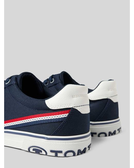 Tom Tailor Sneaker mit Kontraststreifen Modell 'Basic Canvas Stripe' in Blue für Herren
