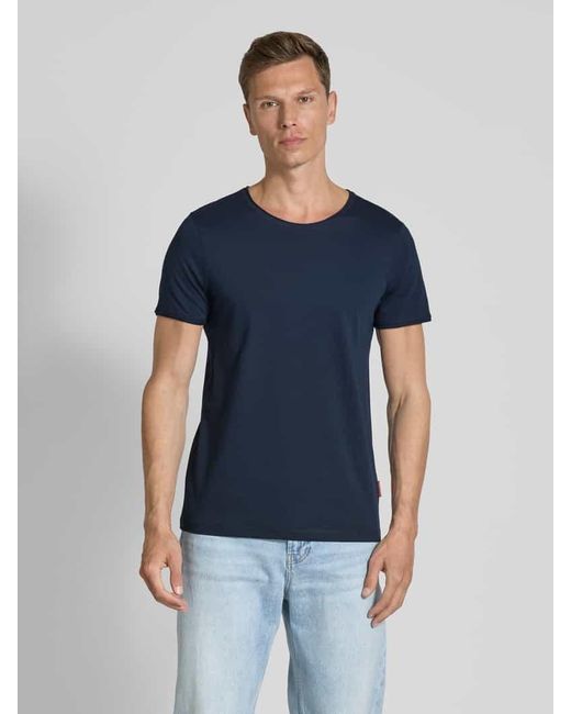 Joop! T-Shirt mit geripptem Rundhalsausschnitt Modell 'Caspian' in Blue für Herren
