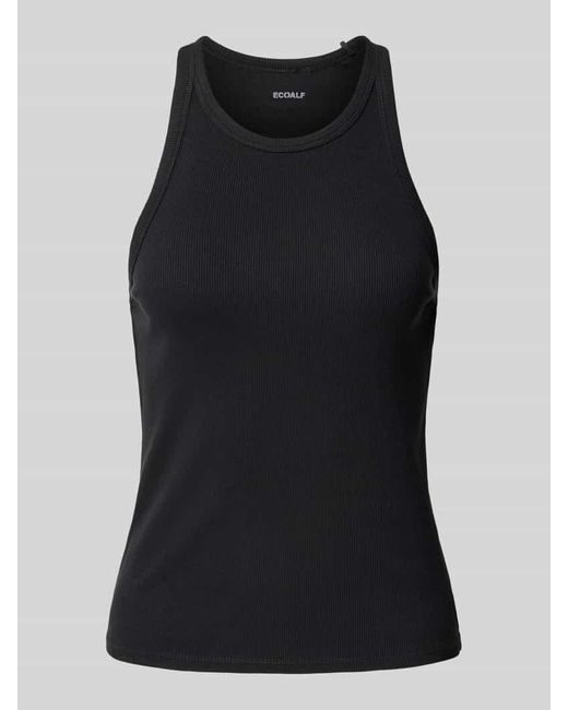 Ecoalf Black Tanktop Mit Gerippten Abschlüssen Modell 'Arles'