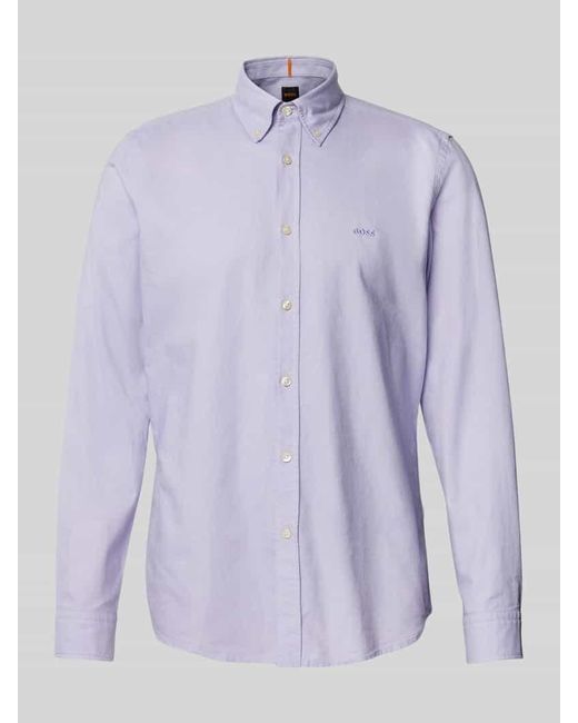 Boss Regular Fit Freizeithemd mit Button-Down-Kragen Modell 'Rickert' in Purple für Herren