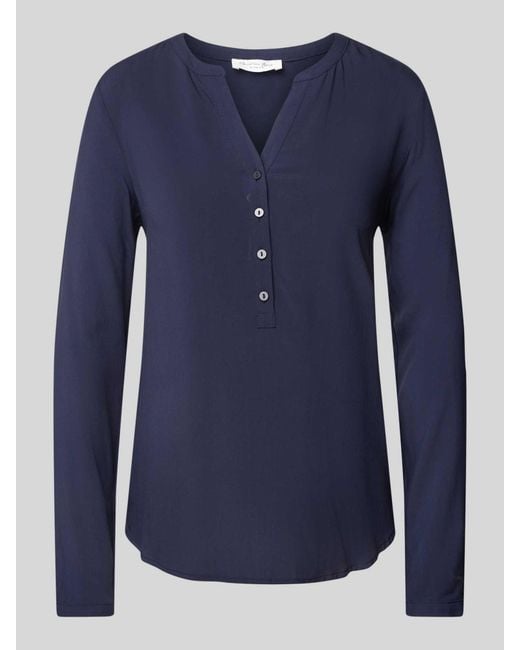 Christian Berg Women Blouseshirt Met Korte Knoopsluiting in het Blue