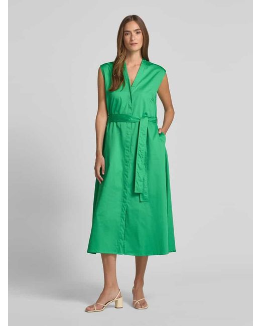 Milano Italy Green Midikleid mit Bindegürtel