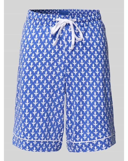 Christian Berg Women Blue Pyjama-Shorts mit elastischem Bund
