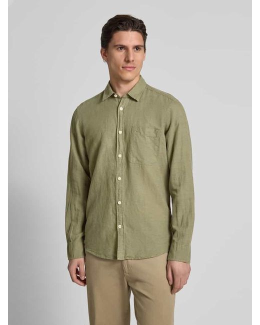 Camel Active Regular Fit Freizeithemd mit Leinen-Anteil in Green für Herren
