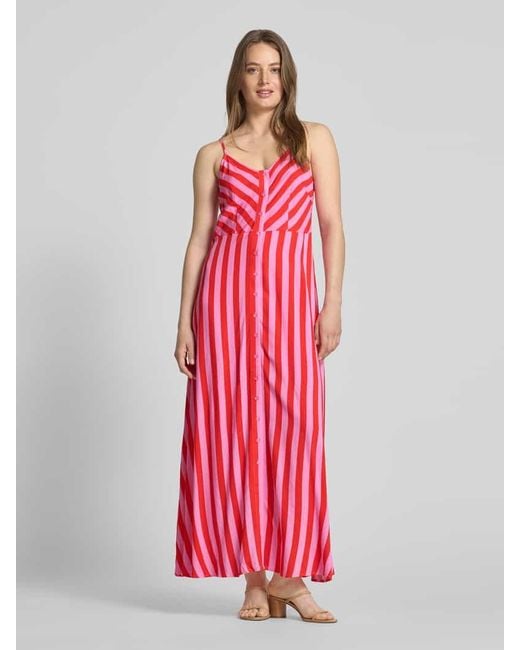 Y.A.S Red Maxikleid aus Viskose mit Knopfleiste