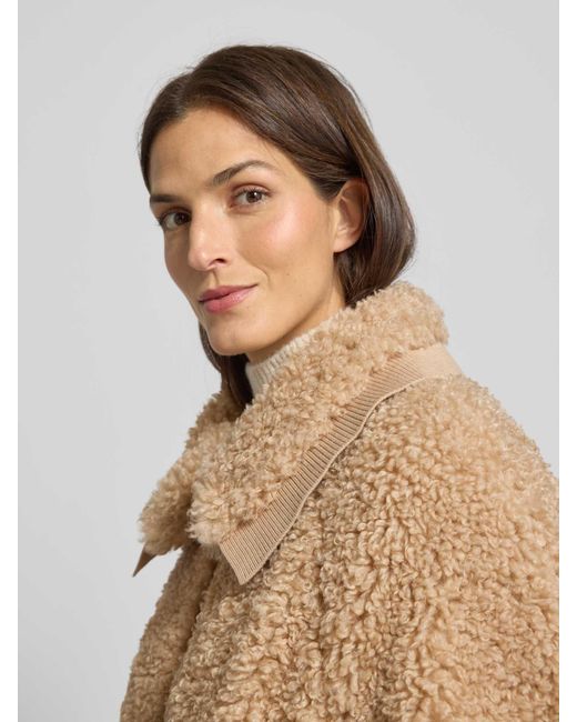 Essentiel Antwerp Loose Fit Jack Van Imitatiebont Met Platte Kraag in het Natural