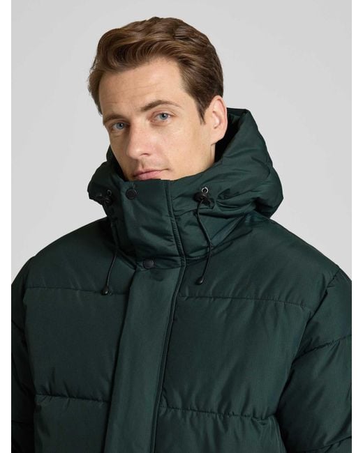 Icepeak Gewatteerde Lange Jas Met Capuchon En Steekzakken, Model 'Ardek' in het Green voor heren