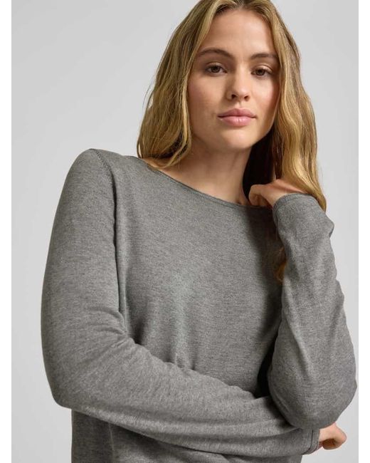 S.oliver Gray Regular Fit Strickpullover aus Baumwoll-Viskose-Mix