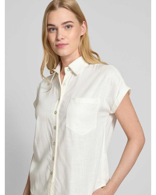 Apricot Slim Fit Overhemdblouse Met Kapmouwen in het White