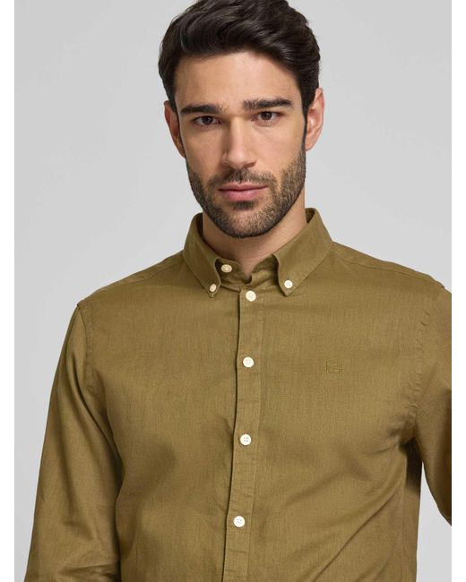 Casual Friday Regular Fit Linnen Overhemd Met Button-downkraag in het Green voor heren