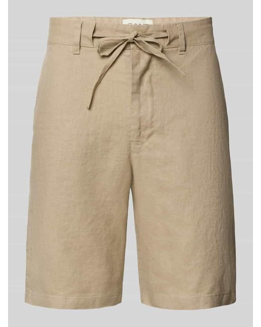 Gant Relaxed Fit Leinenshorts mit Tunnelzug in Natural für Herren