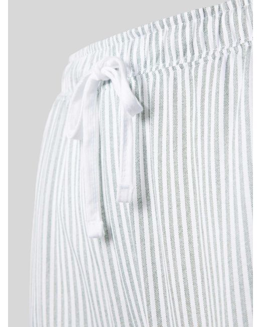 S.oliver White Pyjama-Hose aus Baumwoll-Viskose-Mix mit Streifenmuster