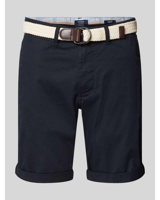 Mcneal Slim Fit Bermuda Met Riem in het Blue voor heren