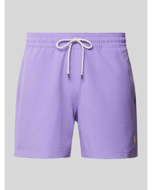 Polo Ralph Lauren Badehose mit Logo-Stitching Modell 'TRAVELER' in Purple für Herren