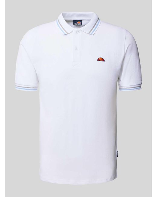 Ellesse Regular Fit Poloshirt Met Logobadge, Model 'Rooks' in het White voor heren