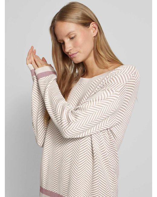 Tom Tailor Oversized Gebreide Pullover Met Boothals in het Natural