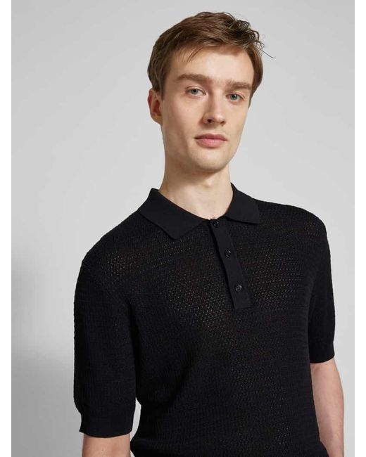 Mango Regular Fit Poloshirt mit Lochstickerei Modell 'zorzal' in Black für Herren