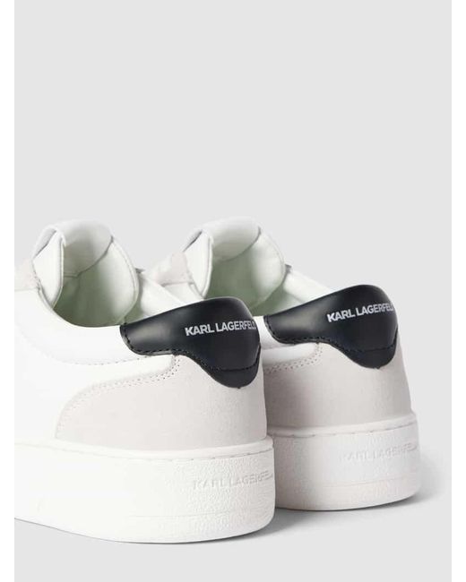 Karl Lagerfeld Sneaker aus Leder mit Kontrastbesatz in White für Herren