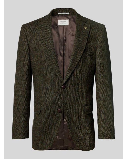 Carl Gross Harris Tweed Colbert Van Scheerwol, Model 'Theo' in het Green voor heren