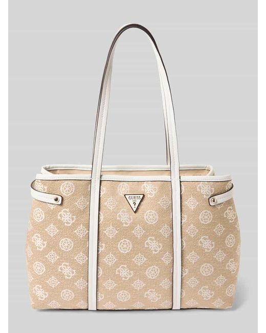 Guess Natural Handtasche mit Label-Applikation Modell 'BEYZA GIRLFRIEND TOTE'