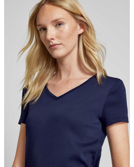 Ralph Lauren T-shirt Met V-hals in het Blue