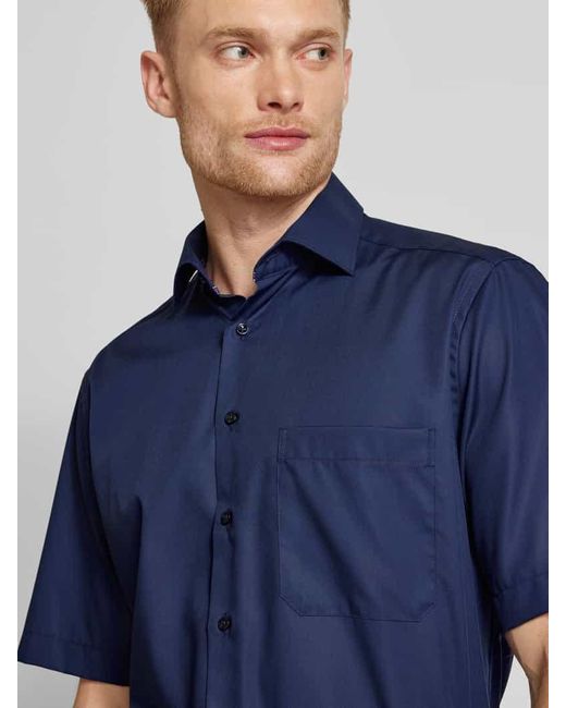 Eterna Comfort Fit Business-Hemd mit Brusttasche in Blue für Herren