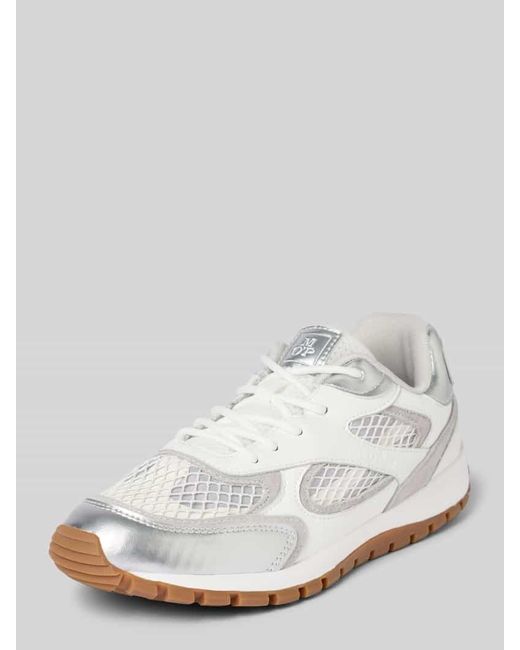 Marc O' Polo White Low Top Sneaker mit weitmaschigem Mesh-Einsatz