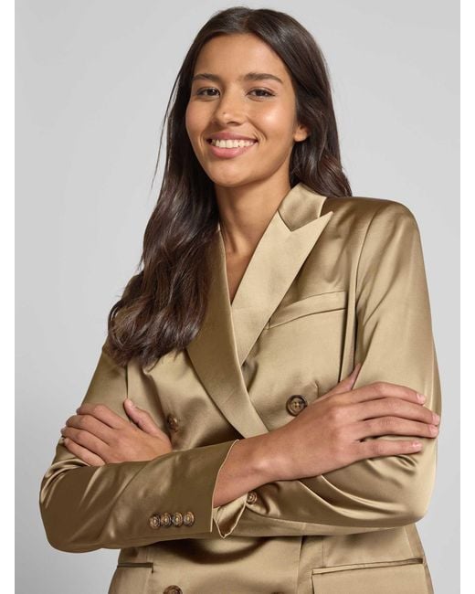 Ralph Lauren Blazer Van Satijn Met Reverskraag in het Natural