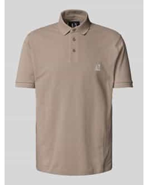 ARMANI EXCHANGE Poloshirt Met Labelstitching in het Natural voor heren
