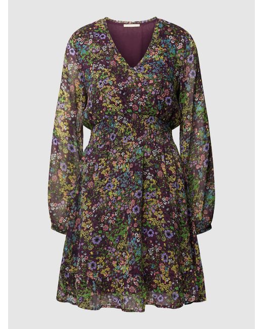 Edc By Esprit Mini-jurk Met All-over Bloemenmotief in het Gray