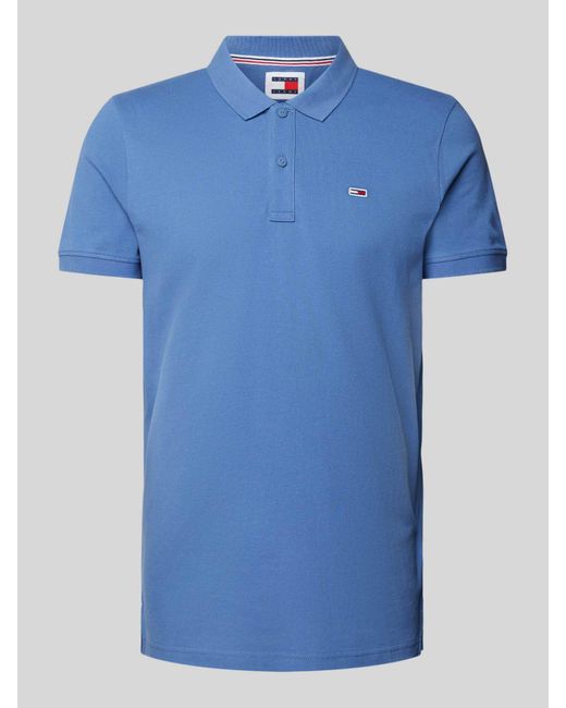 Tommy Hilfiger Slim Fit Poloshirt mit Logo-Stitching in Blue für Herren